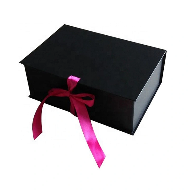 Custom Logo Luxury Cardboard Magnetic Folding Gift Box With Ribbon