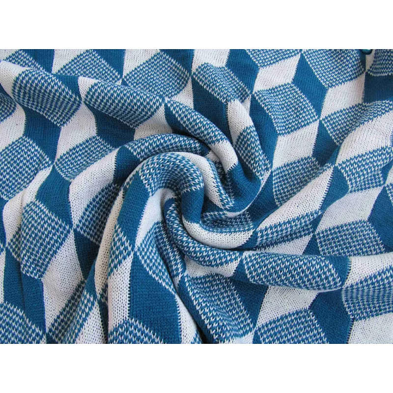 knitted  jacquard blanket with 3D effective