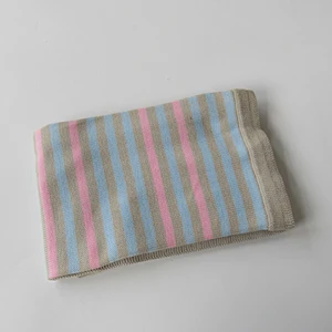 Stripped knitted baby blanket