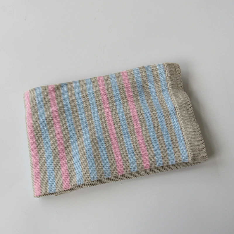 Stripped knitted baby blanket