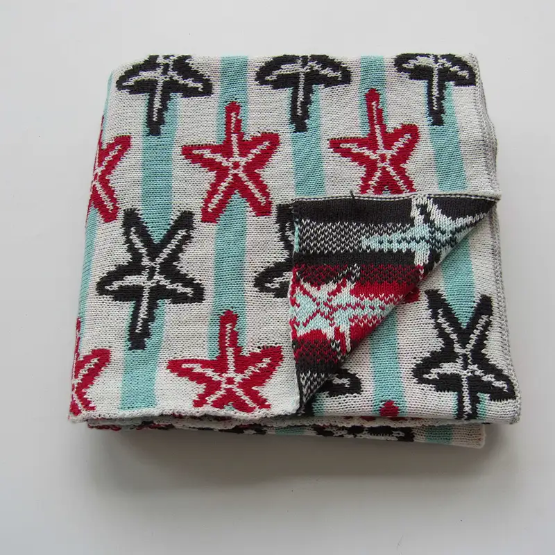 Starfish knitted baby blanket