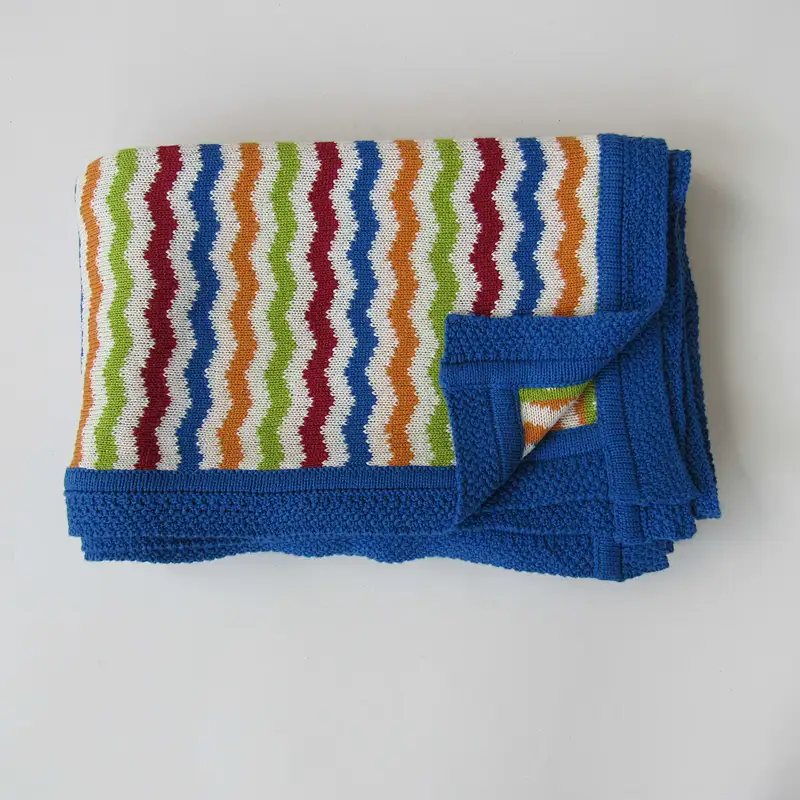 Wave knitted baby blanket