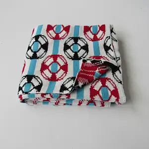 Football knitted baby blanket