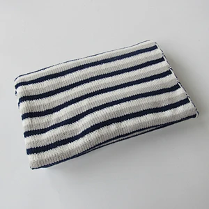 Chenille stripped knitted baby blanket