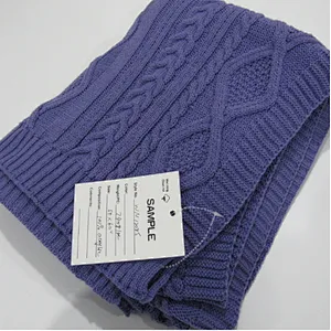 knitted blanket with diamond &cable
