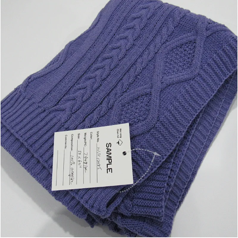knitted blanket with diamond &cable