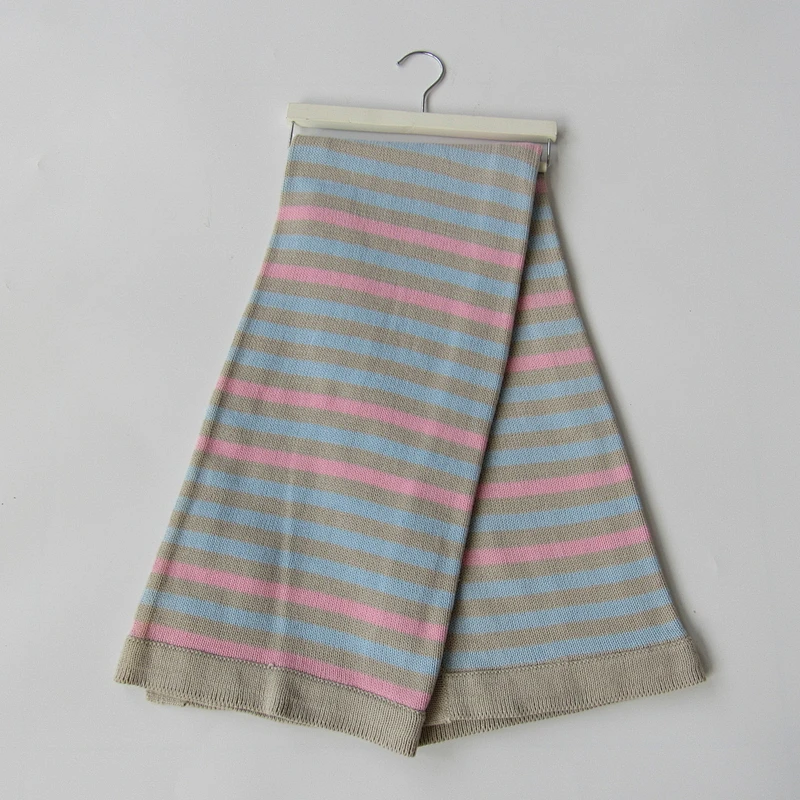 Stripped knitted baby blanket