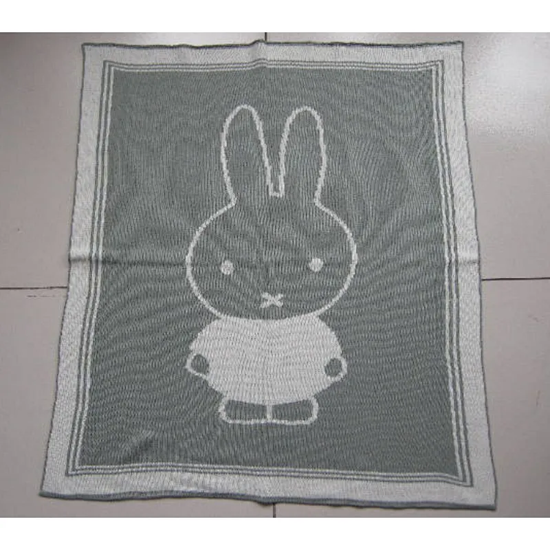 OEM ODM Factory Blue and White Cotton Knit Baby Blanket