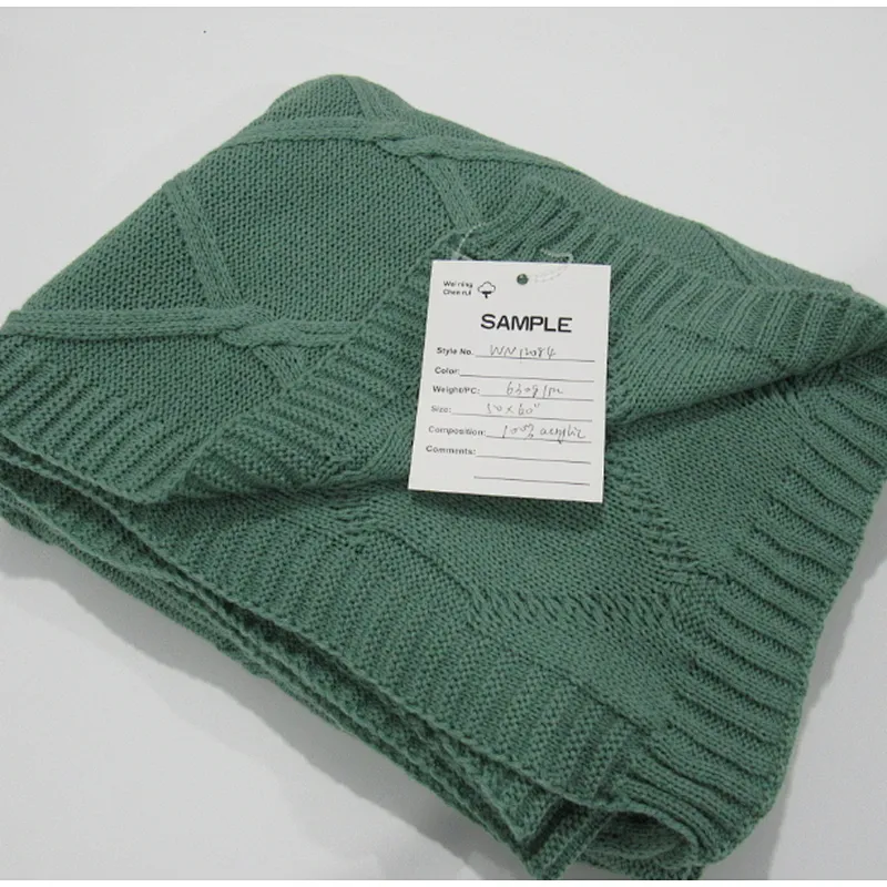 KNITTED BLANKET WITH FASHION CABLE