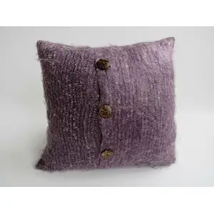 Purple   knit  decorative cushion