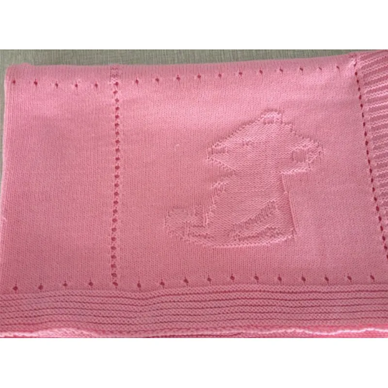 Wholesale 100% Cotton Solid Color Knitted ECO-Friendly Baby Blanket
