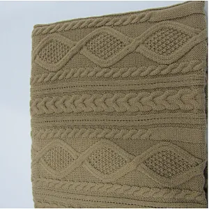 knitted blanket with diamond &cable