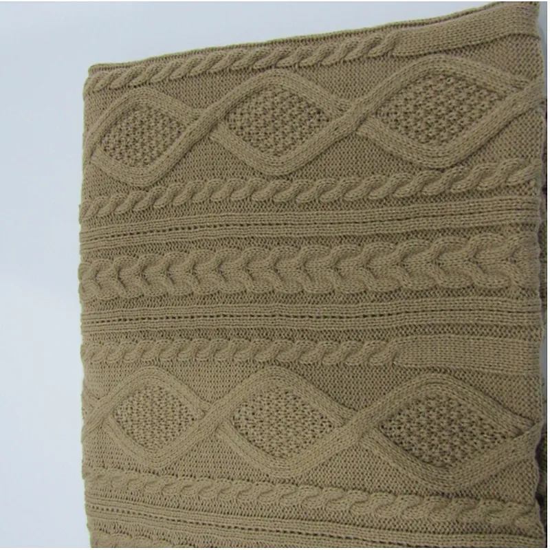 knitted blanket with diamond &cable