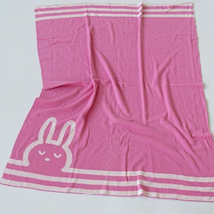Rabbit knitted baby blanket