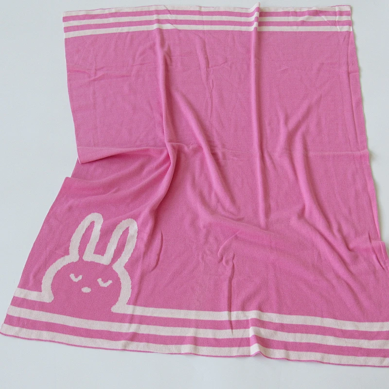 Rabbit knitted baby blanket