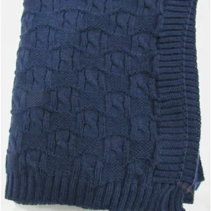 knitted blanket with fashion cable