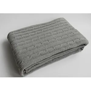 100% chennile knitted cable blanket