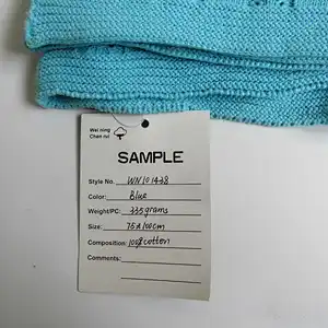100% cotton blue knitted baby blanket