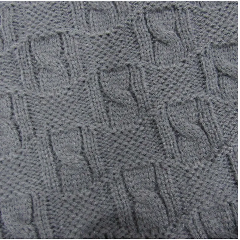 knitted blanket with fashion cable