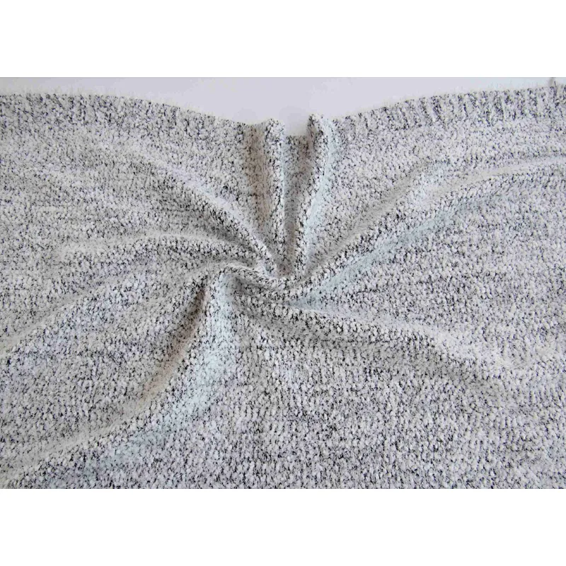 KNITTED BLANKET WITH SOLID COLOR WITH RABIT HAIR