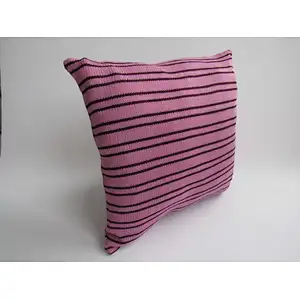 Pink thin stripe  knit  cushion