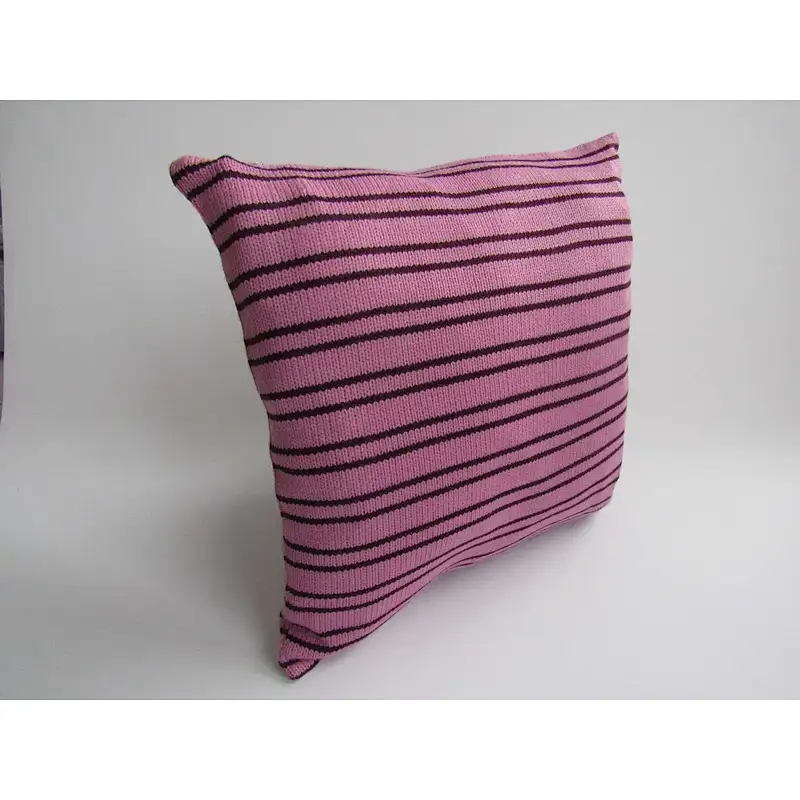 Pink thin stripe  knit  cushion