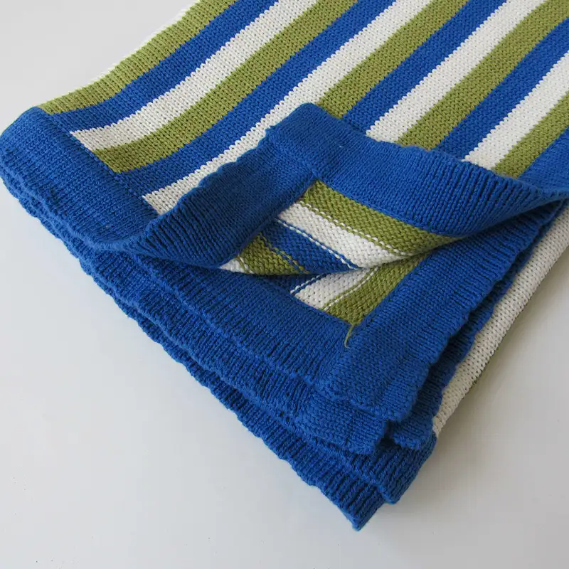 Stripped knitted baby blanket