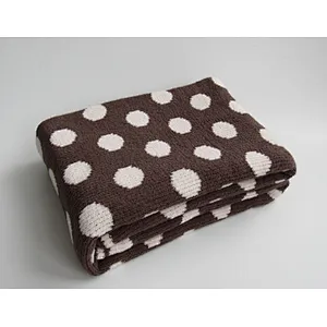 100%chenille blanket with  big dot jacquard