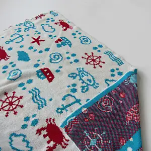 Sea knitted baby blanket