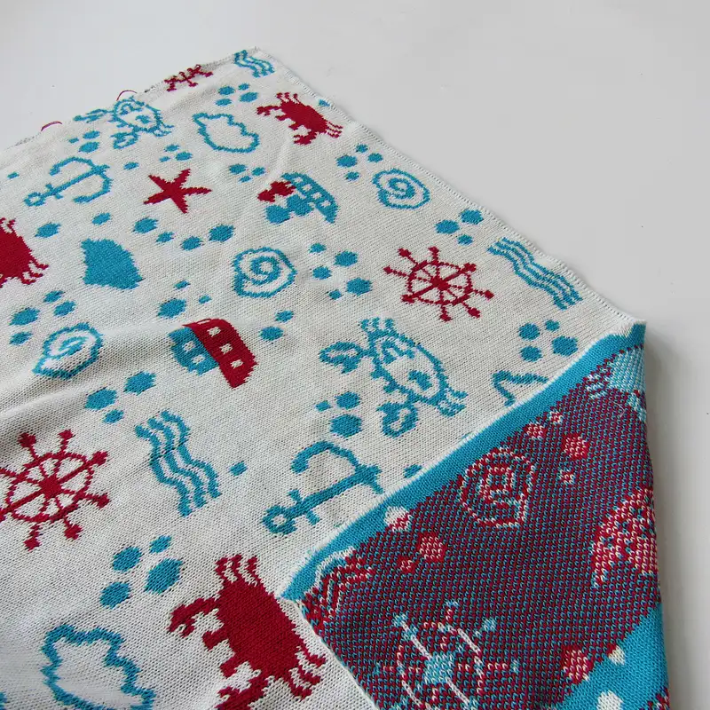 Sea knitted baby blanket