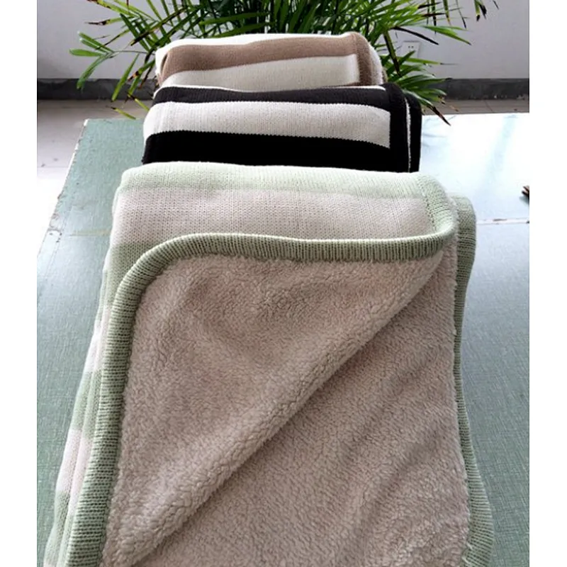 knitted double layer blanket