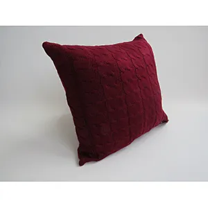 China cable dark red  design  knit  cushion