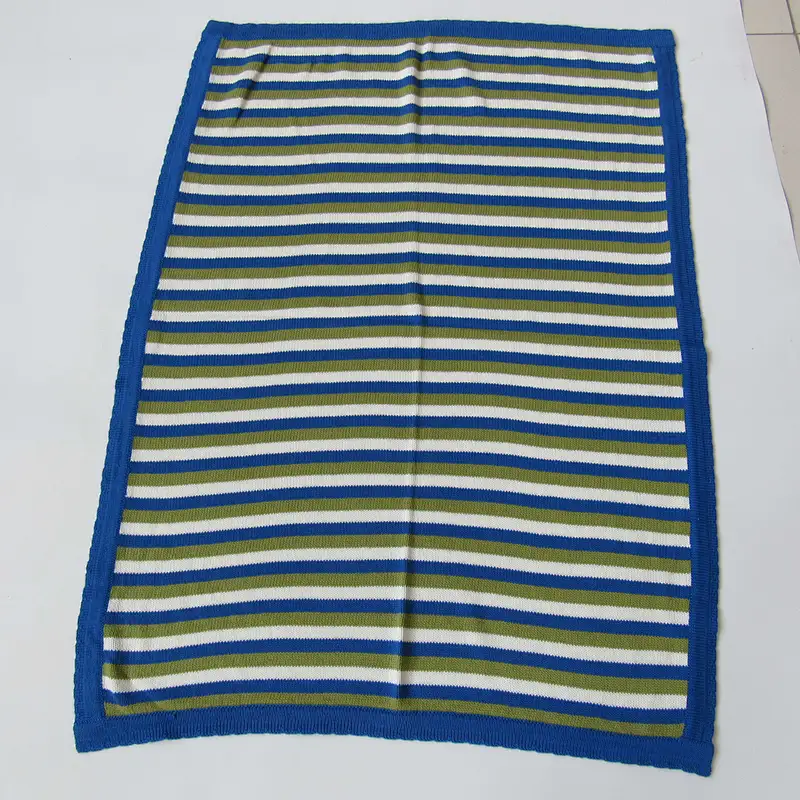 Stripped knitted baby blanket