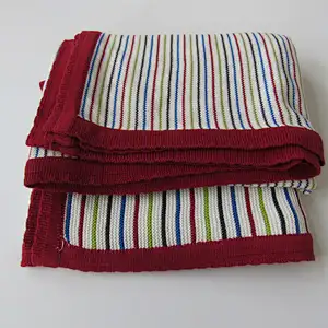 Stripped knitted baby blanket