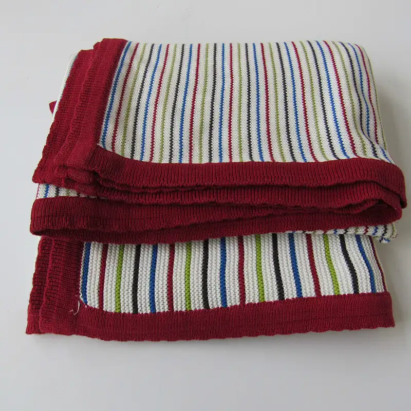 Stripped knitted baby blanket