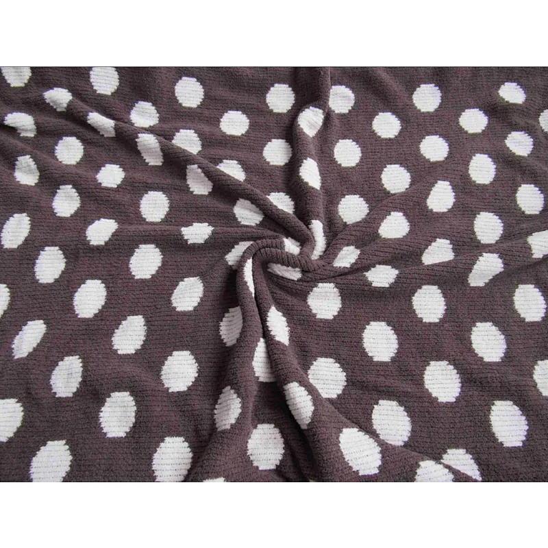 100%chenille blanket with  big dot jacquard