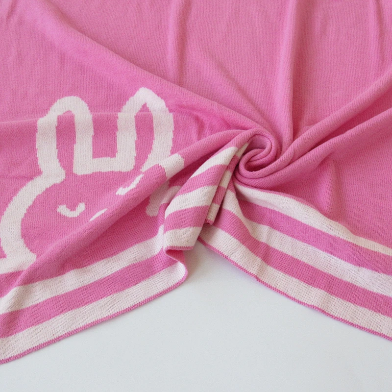 Rabbit knitted baby blanket