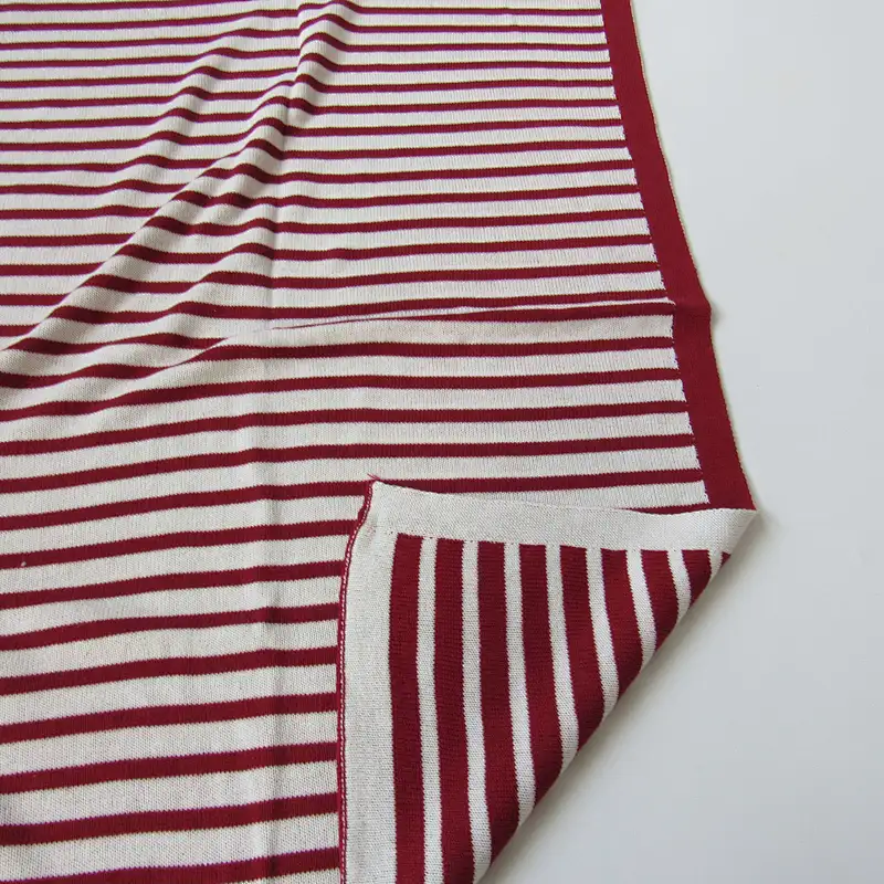Jacquard stripped knitted baby blanket