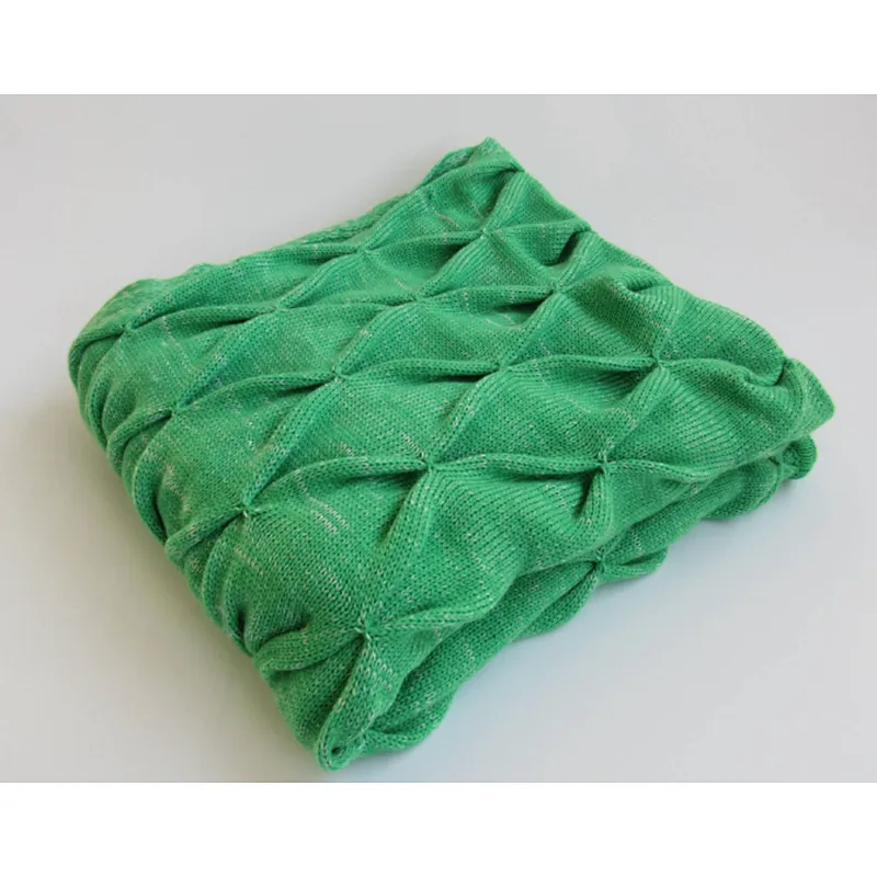 newest yarn dyed  knitted blanket with fashion pattern