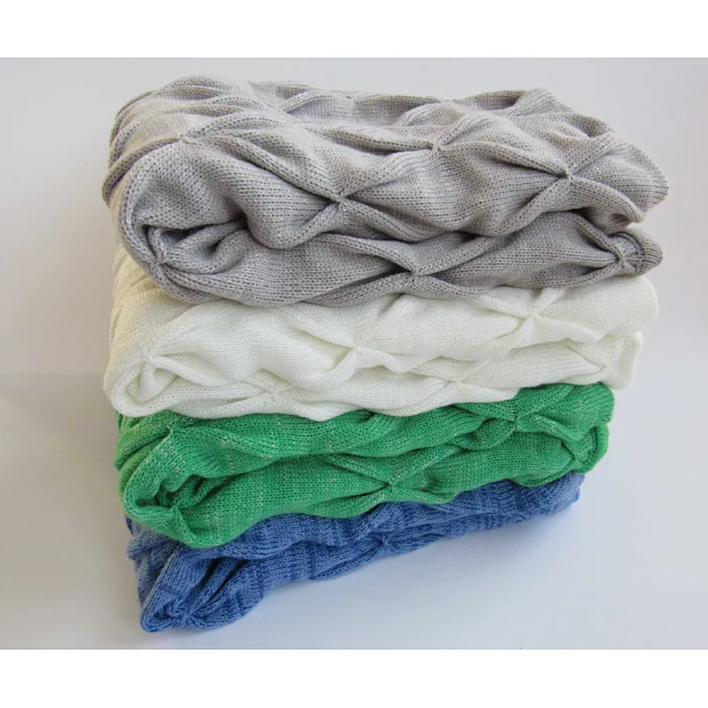 newest yarn dyed  knitted blanket with fashion pattern