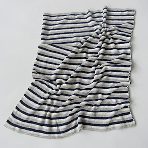 Chenille stripped knitted baby blanket