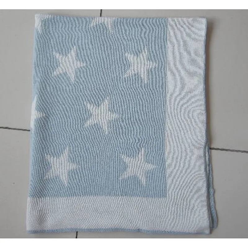 100% Cotton Solid Color Knitted ECO-Friendly Baby Blanket