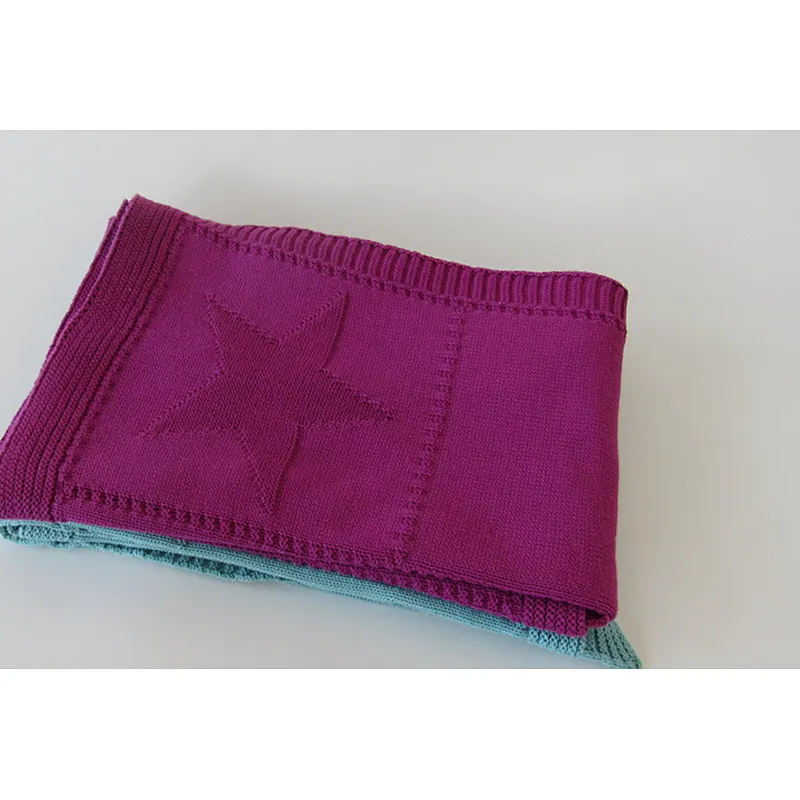 Wholesale 100% Cotton Solid Color Knitted ECO-Friendly Baby Blanket
