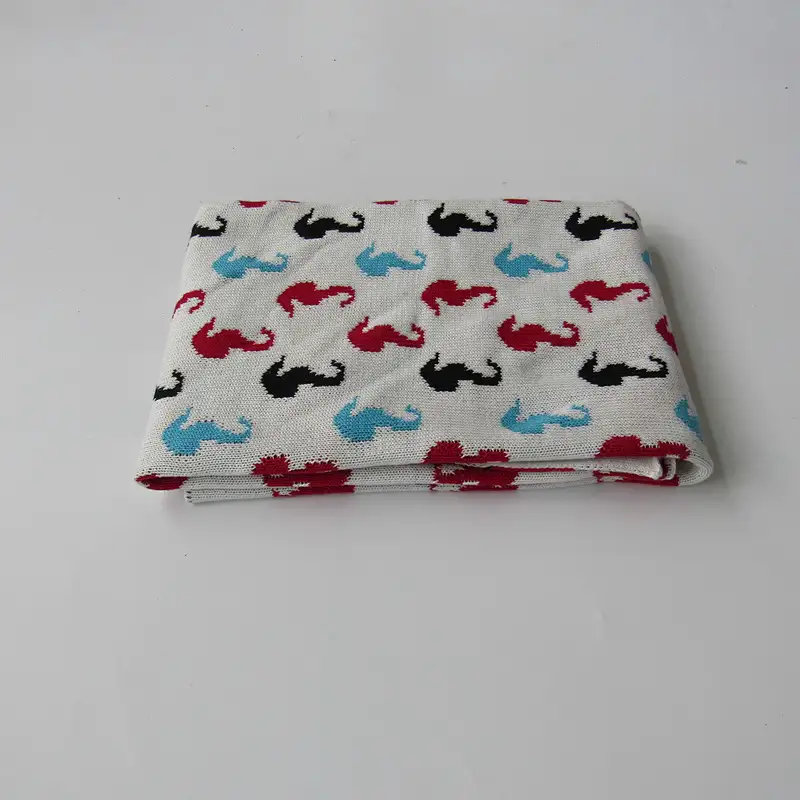 Jacquard knitted baby blanket