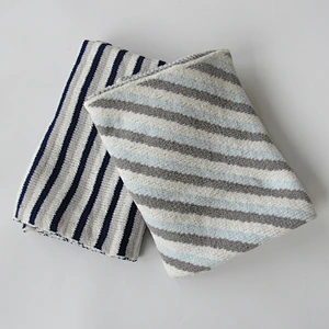 Chenille stripped knitted baby blanket