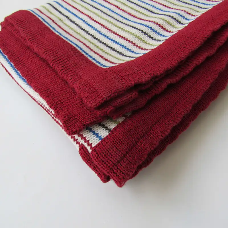 Stripped knitted baby blanket