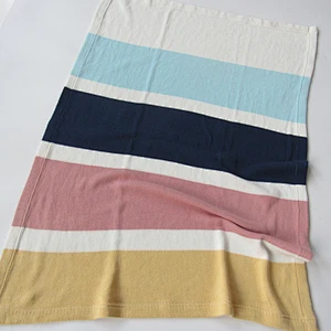 Stripped knitted baby blanket