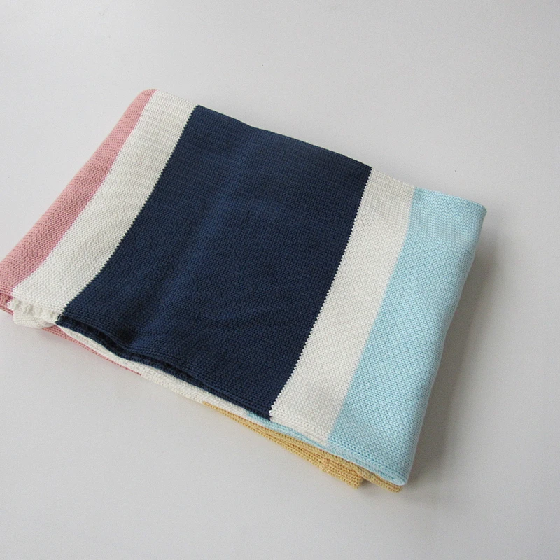 Stripped knitted baby blanket