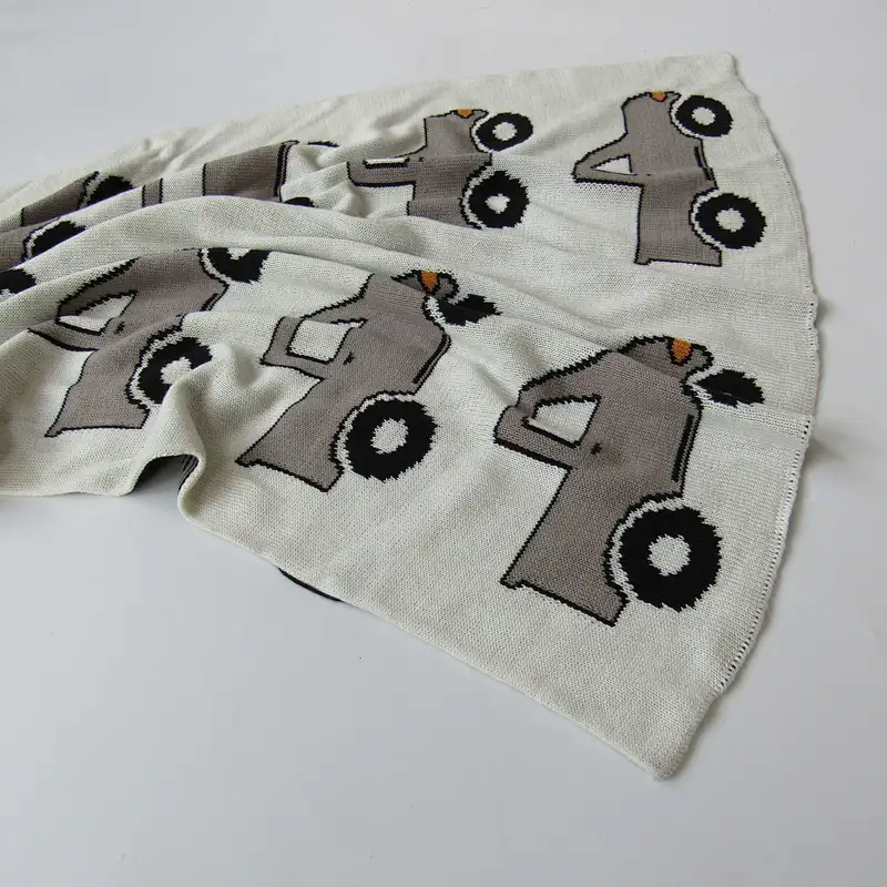 Truck knitted baby blanket