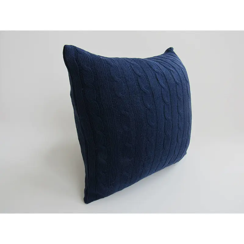 Blue cable knit  cushion cover